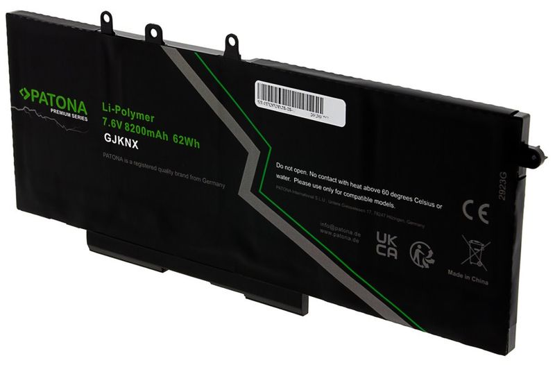 PATONA baterie pro ntb DELL E5280/E5480/E5580 8200mAh Li-Pol 7,6V GJKNX Premium Baterie, pro notebook, 8200mAh, Li-Pol, 7,6V, pro Dell Latitude E5280, E5480, E5580, Precision M3520, M3530, GJKNX, neoriginální