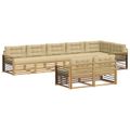 vidaXL Záhradná súprava gaučov 8 ks Biela a béžová Polyester