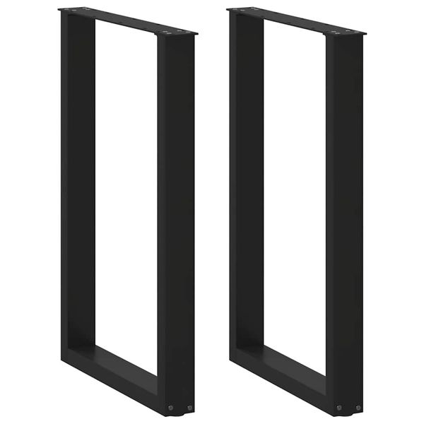vidaXL Nohy barového stola v tvare U, 2 ks, čierne, 60 x (90-91) cm, oceľové