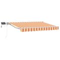 vidaXL Ručný rám markízy s LED Žltá, oranžová a biela 3,5 x 2,5 m