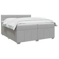 vidaXL Posteľ boxspring s matracom Svetlosivá 200 x 200 cm Látka