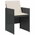 vidaXL 3-dielna bistro súprava s vankúšmi čierna polyratanová