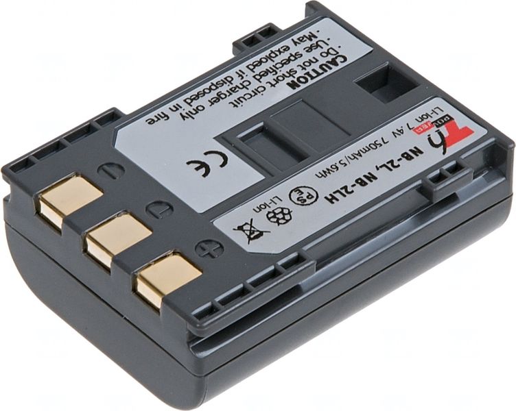 Batéria T6 Power Canon NB-2L, NB-2LH, BP-2LH, 750mAh, 5,5Wh, sivá
