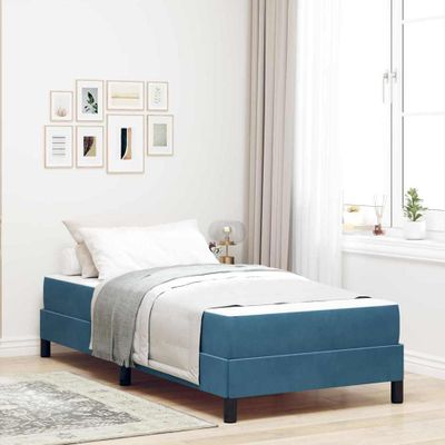 vidaXL Posteľ s pružinovým rámom Tmavomodrá 80 x 200 cm látka