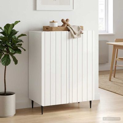 vidaXL Servírovacia skriňa Biela s vysokým leskom 66 x 34,5 x 92 cm
