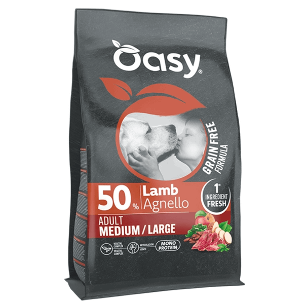 OADGFD1000011A Oasy Dry Dog Grain Free - ADULT MEDIUM/LARGE LAMB 10 kg - jahňacie