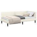 vidaXL Rohový rám postele s čelnou doskou Krémová 90 cm x 190 cm Zamat
