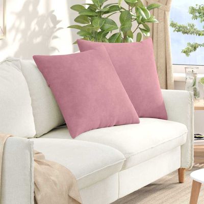 vidaXL Vankúše na pohovku 2 pcs Ružová 60 x 60 cm Kordúrová tkanina