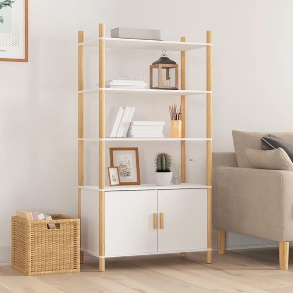 vidaXL Vysoká skrinka biela 80x40x153 cm spracované drevo