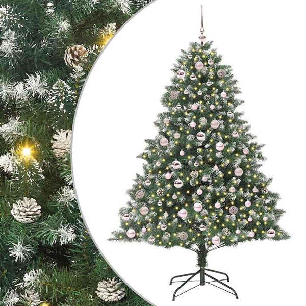 vidaXL Umelý vianočný stromček Zelená 180 cm PVC, plast a oceľ