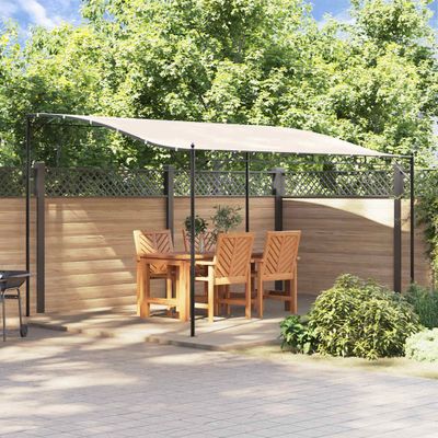 vidaXL Strieška krémová 4x3 m 180 g/m² látka a oceľ