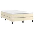 vidaXL Posteľný rám s boxspringom krémový 120x200 cm umelá koža