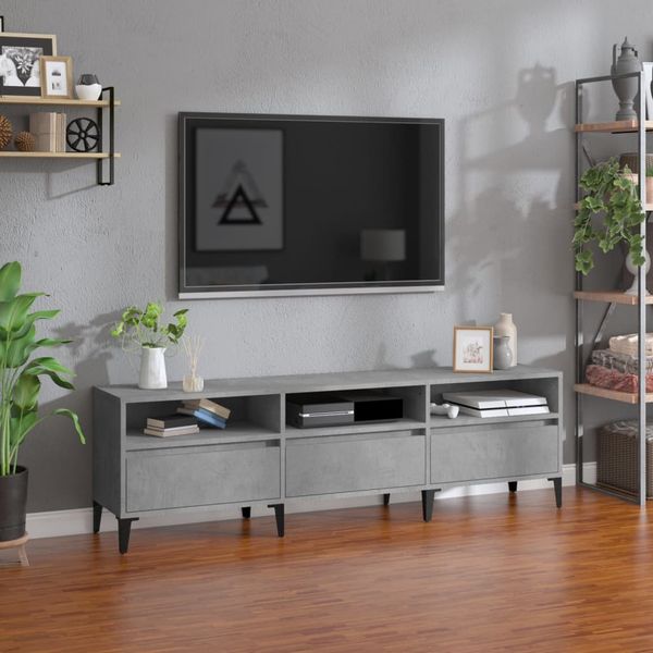 vidaXL TV skrinka betónová sivá 150x30x44,5 cm kompozitné drevo