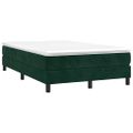 vidaXL Posteľný rám s boxspringom tmavozelený 120x200 cm zamat