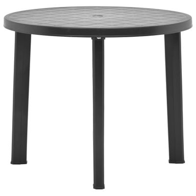 vidaXL Záhradný stôl, antracitový 89 cm, plast