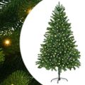 vidaXL Vianočný stromček s 300 LED-i so stojanom Zelená 180 cm PE