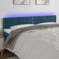 vidaXL Čelo postele s LED tmavomodrá 200x5x78/88 cm zamat