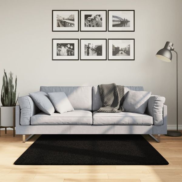 vidaXL Koberec HUARTE s krátkym vlasom umývateľný čierny 120x120 cm