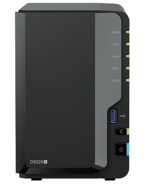 Synology DS225+ DiskStation Sieťové úložisko NAS, 2× 2,5"/3,5" SATA III, quad-core 2,0GHz, 2GB DDR4, 1× GbE RJ-45, 1× 2,5G RJ-45, 2× USB 3.0