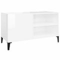 vidaXL Skrinka na platne lesklá biela 84,5x38x48 cm kompozitné drevo