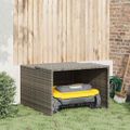 vidaXL Garáž na robotickú kosačku sivá 86x90x52/57 cm polyrattan