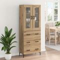 vidaXL Highboard 2 ks Remeselný dub 69,5 x 34 x 180 cm