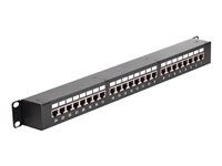 Patch panel so spojkami - CAT 6 - STP - RJ-45 X 24 - čierna - 1U - 19"