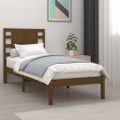 vidaXL Posteľný rám medový drevený masív 75x190cm malé jednolôžko