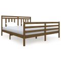 vidaXL Posteľný rám medový 180x200 cm Super King masívne drevo