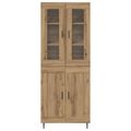 vidaXL Highboard 2 ks Remeselný dub 69,5 x 34 x 180 cm