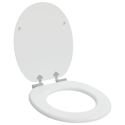 vidaXL Sedenie na toaletu s tichým zatváraním Biely 44 x 38 cm