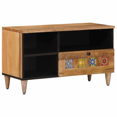 vidaXL TV skrinka Prírodná 80 x 33 x 46 cm Masívne mango drevo