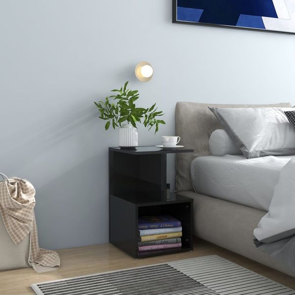 vidaXL Nočné stolíky 2 ks, lesklé čierne 35x35x55 cm, kompozitné drevo