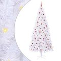 vidaXL Umelý vianočný stromček s 300 LED-i Biela 240 cm PVC a oceľ