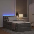 vidaXL LED úložná posteľ s matracom Sivohnedá 90 x 190 cm Látka