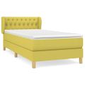 vidaXL Posteľný rám boxspring s matracom zelený 90x190 cm látka