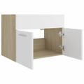 vidaXL Skrinka pod umývadlo biela+sonoma 60x38,5x46cm kompozitné drevo