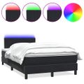 vidaXL Posteľný rám boxspring s matracom a LED čierny 120x210 cm zamat
