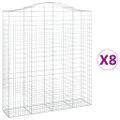 vidaXL Oblúkový gabionový kôš 8 ks 200x50x220/240cm pozinkované železo
