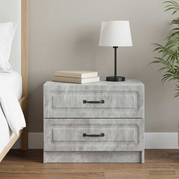 vidaXL Nočný stolík Betónovo sivá 62 x 34,5 x 44,5 cm Kompozitné drevo