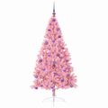 vidaXL Umelý predsvietený vianočný stromček Ružová 180 cm PVC