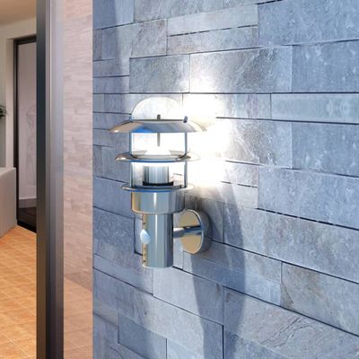 Terasová nástenná lampa z nerezovej ocele a s čidlom pohybu