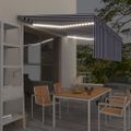 vidaXL Automatická markíza tienidlo&LED&senzor vetra 4x3m modro-biela