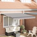 vidaXL Rám markízy Svetlosivá 350 x 250 cm Polyester s PU povrchom