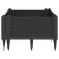 vidaXL Záhradný kvetináč s kolíkmi čierny 42,5x42,5x28,5 cm PP