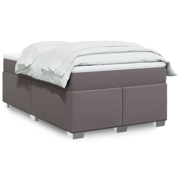 vidaXL Boxspring posteľ s matracom sivá 120x200 cm umelá koža