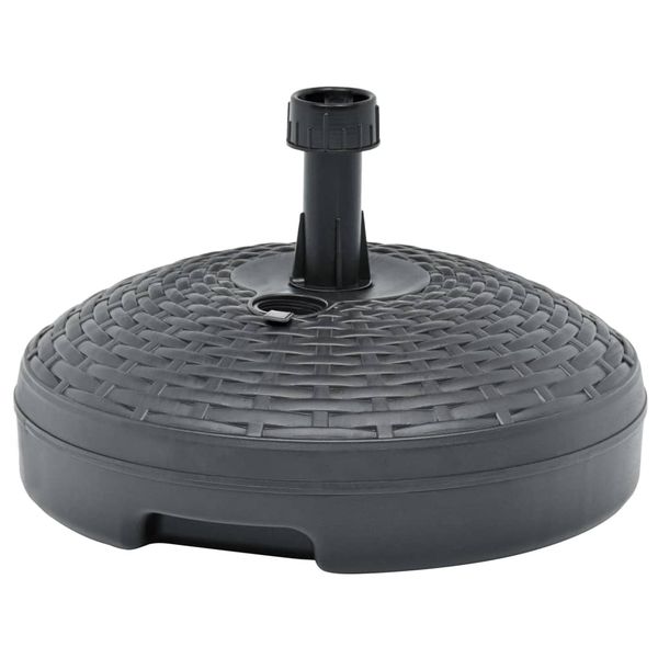 vidaXL Stojan na slnečník, náplň piesok/voda 20 l,antracit,plast ratan