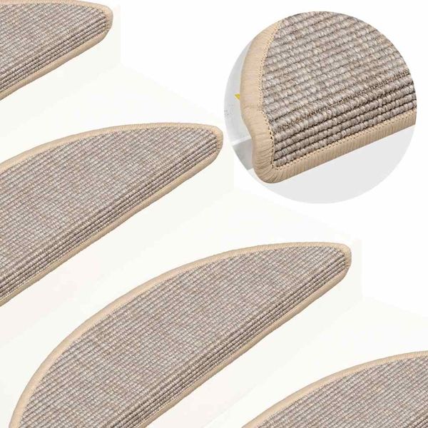 vidaXL Schodové rohože 15 ks 56x17x3 cm strieborné polkruhové