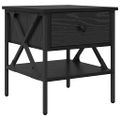 vidaXL Nočný stolík Čierny dub 40 x 42 x 45 cm Kombinácia dreva a kovu