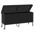 vidaXL Záhradný úložný box s kolieskami čierny 160x55x75 cm polyratan